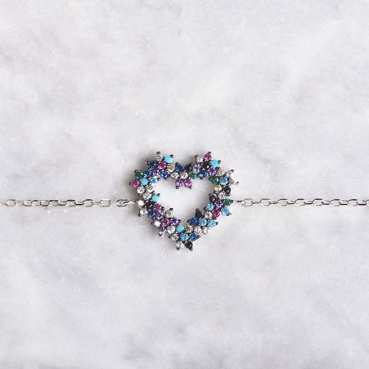 Arden Dark Colored Heart Bracelet Bracelets - Tophatter Daily Deals