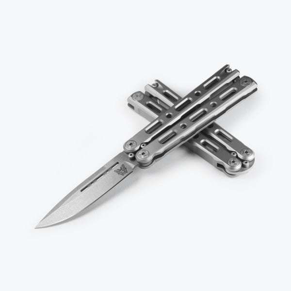 Benchmade Laro 82 Balisong - Butterfly Knife - Titanium Handle - CPM-Magnacut Blade Knives - Tophatter Daily Deals