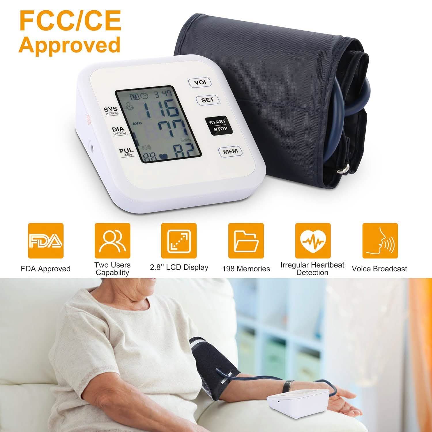 Arm Blood Pressure Monitor with Adjustable Cuff Health & Wellness - Tophatter Daily Deals