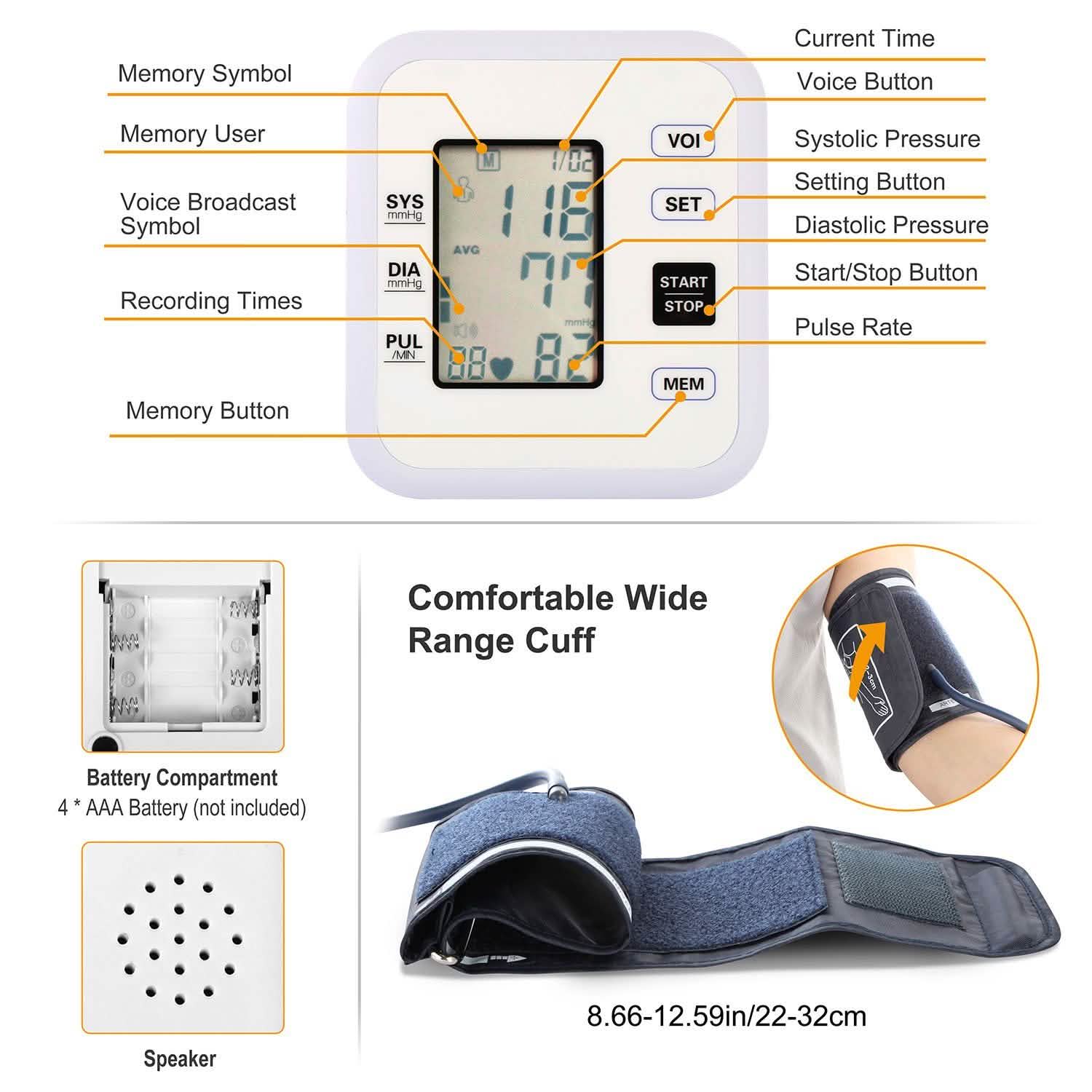 Arm Blood Pressure Monitor with Adjustable Cuff Health & Wellness - Tophatter Daily Deals