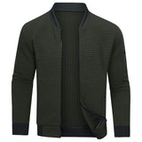Warm Men’s Zip Pullover - Bomber Style, Knit, For Winter Green - Tophatter Daily Deals