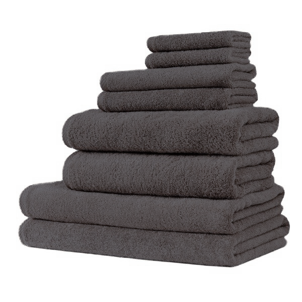 Hospitality Turkish Cotton Hotel Collection Family Towel Set of 8 Grey Bath Towel - Tophatter Daily Deals
