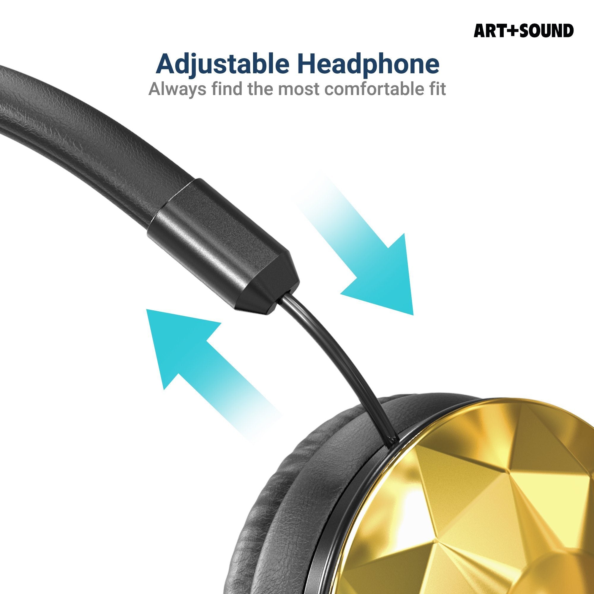 Art & Sound Faceted On-Ear Wired Headphones On-Ear Headphones - Tophatter Daily Deals