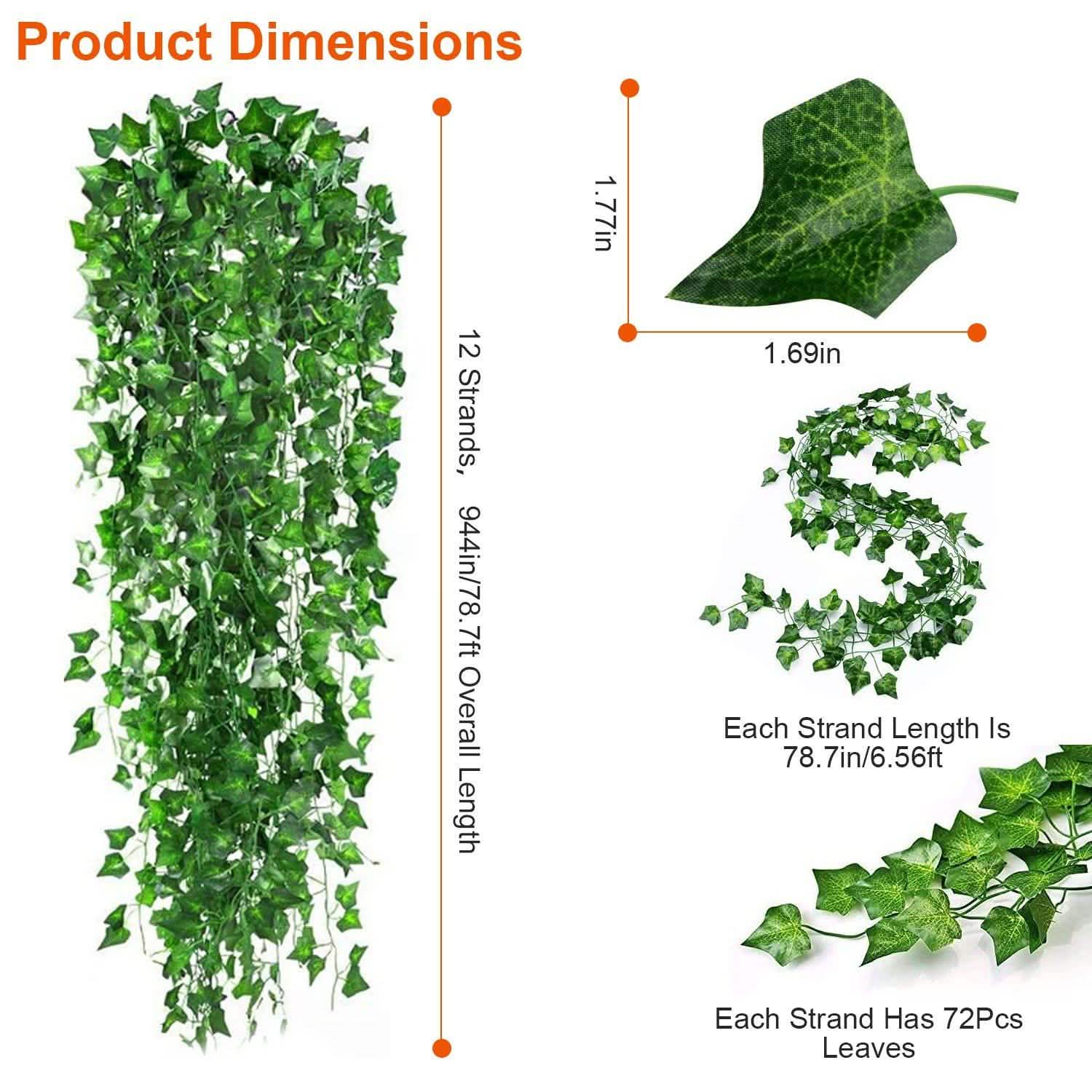 Artificial Ivy Leaves 78.7 Ft. Garden & Patio - Tophatter Daily Deals