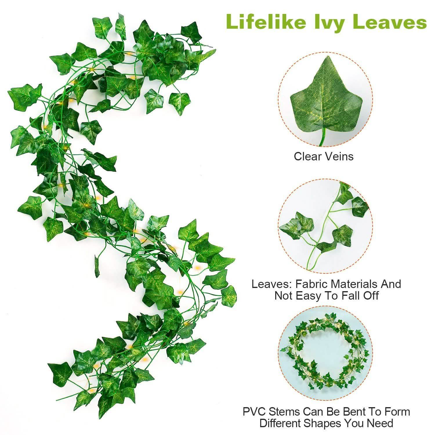Artificial Ivy Leaves String Lights Outdoor Lighting - Tophatter Daily Deals