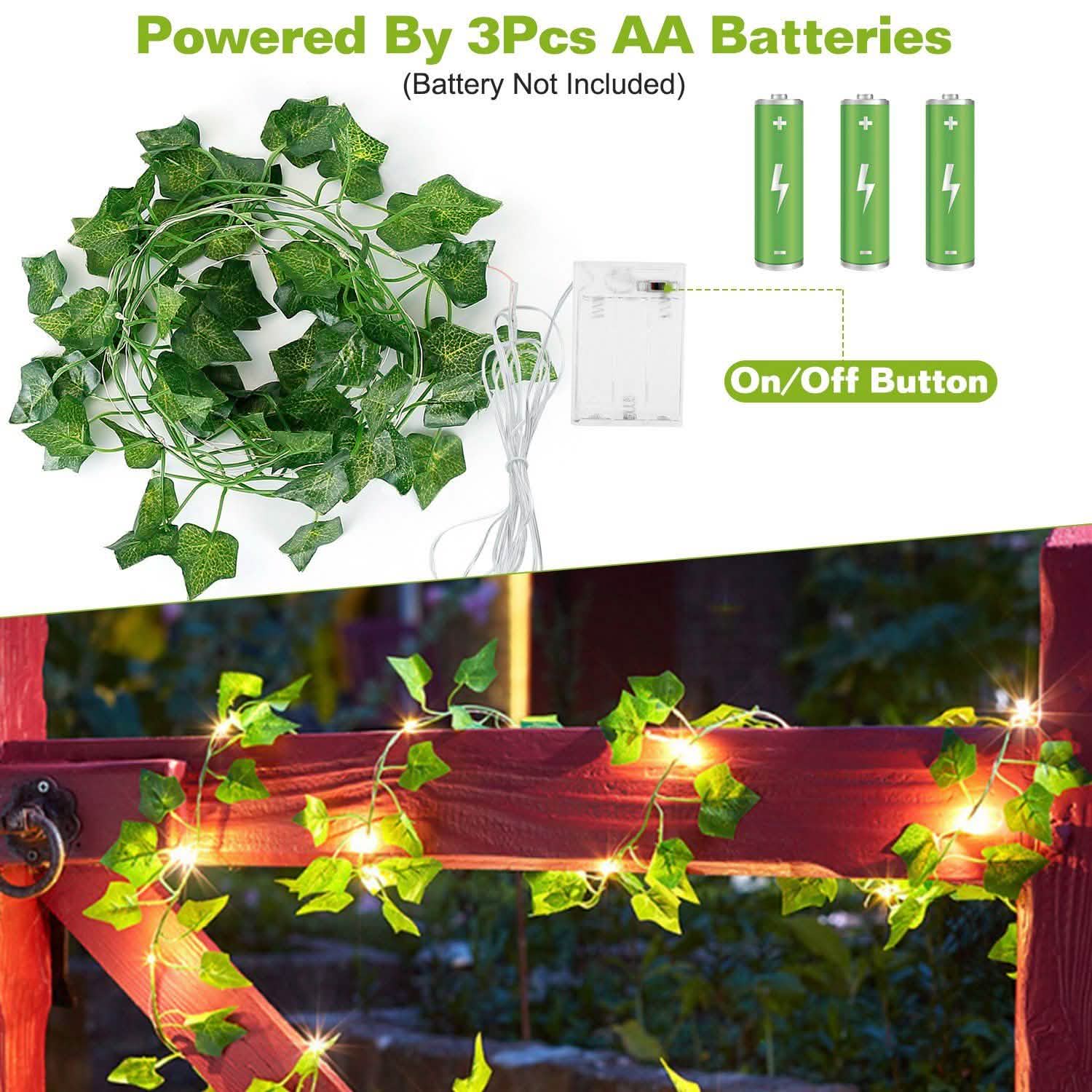 Artificial Ivy Leaves String Lights Outdoor Lighting - Tophatter Daily Deals