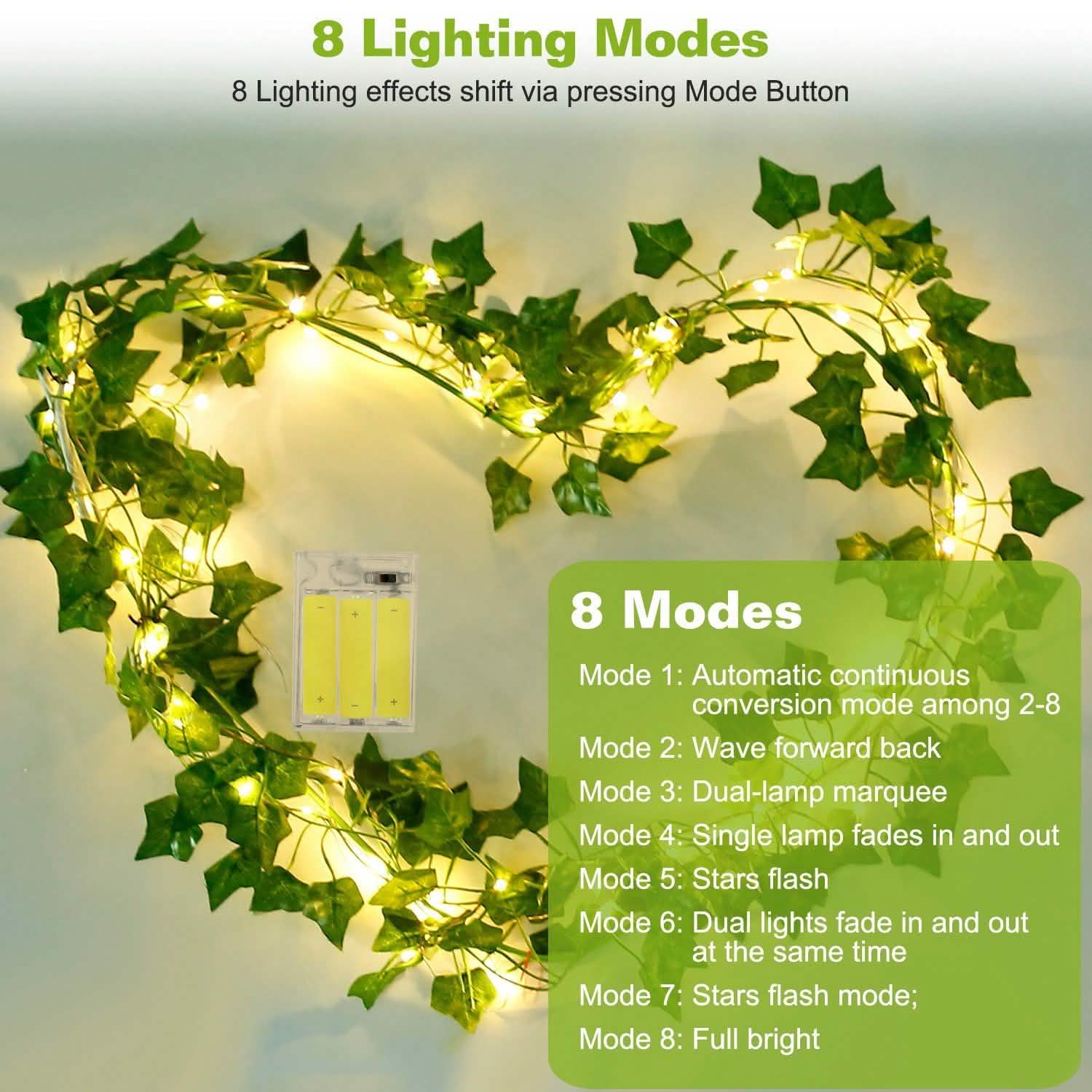 Artificial Ivy Leaves String Lights Outdoor Lighting - Tophatter Daily Deals