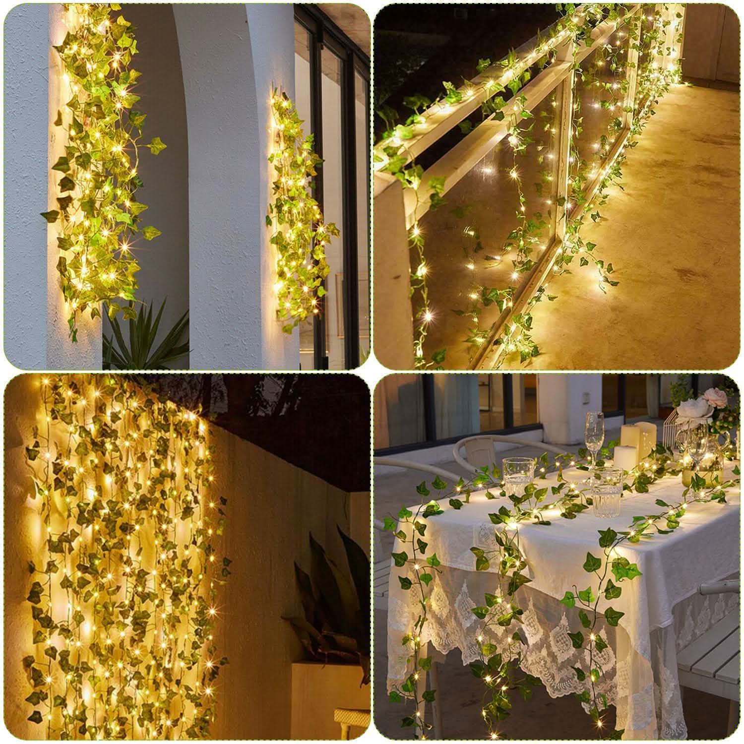 Artificial Ivy Leaves String Lights Outdoor Lighting - Tophatter Daily Deals