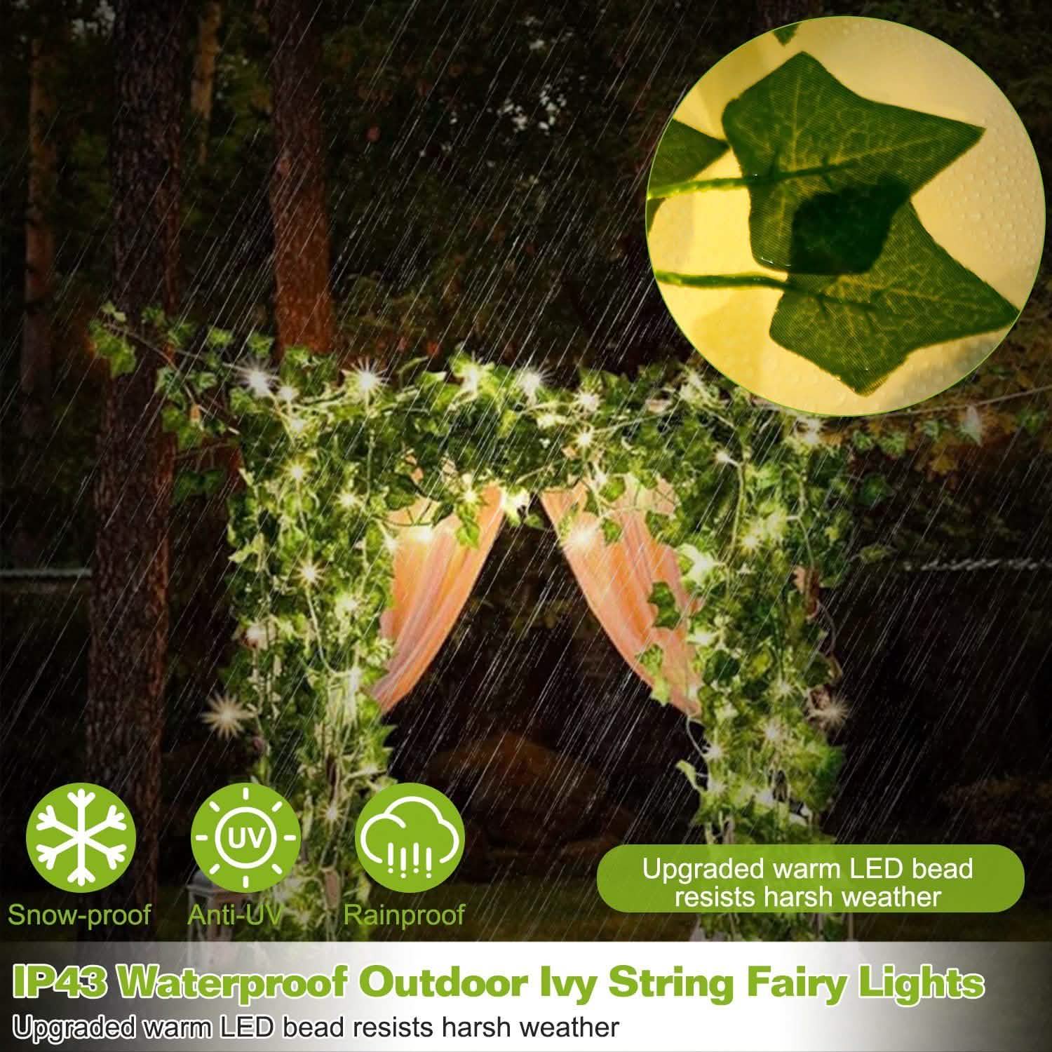 Artificial Ivy Leaves String Lights Outdoor Lighting - Tophatter Daily Deals