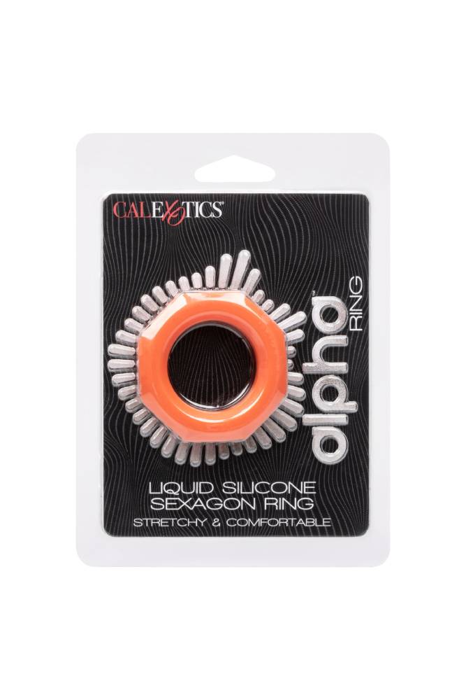 Cal Exotics - Alpha - Liquid Silicone Sexagon Ring - Orange Sex Toy - Tophatter Daily Deals