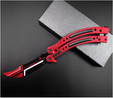 22 colors CSGO Butterfly Knife SHARP 440C Counter Strike Balisong Red Asiimov (you will receive sharp) Knife-Balisong - Tophatter Daily Deals
