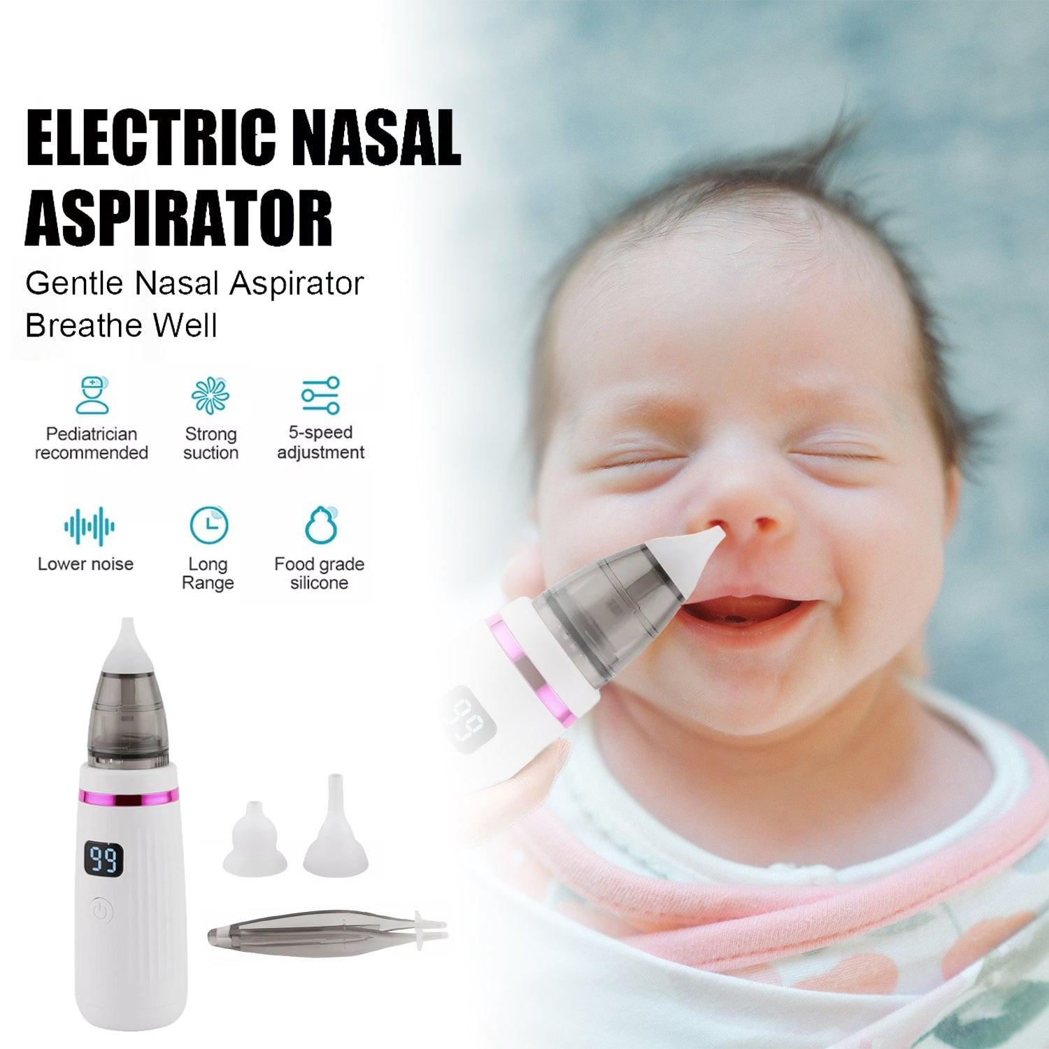 Electric Nose Aspirator - Rechargeable Baby Nasal Aspirator Safe Hygienic Nose Cleaner for Infant Baby & Toddler - Tophatter Daily Deals