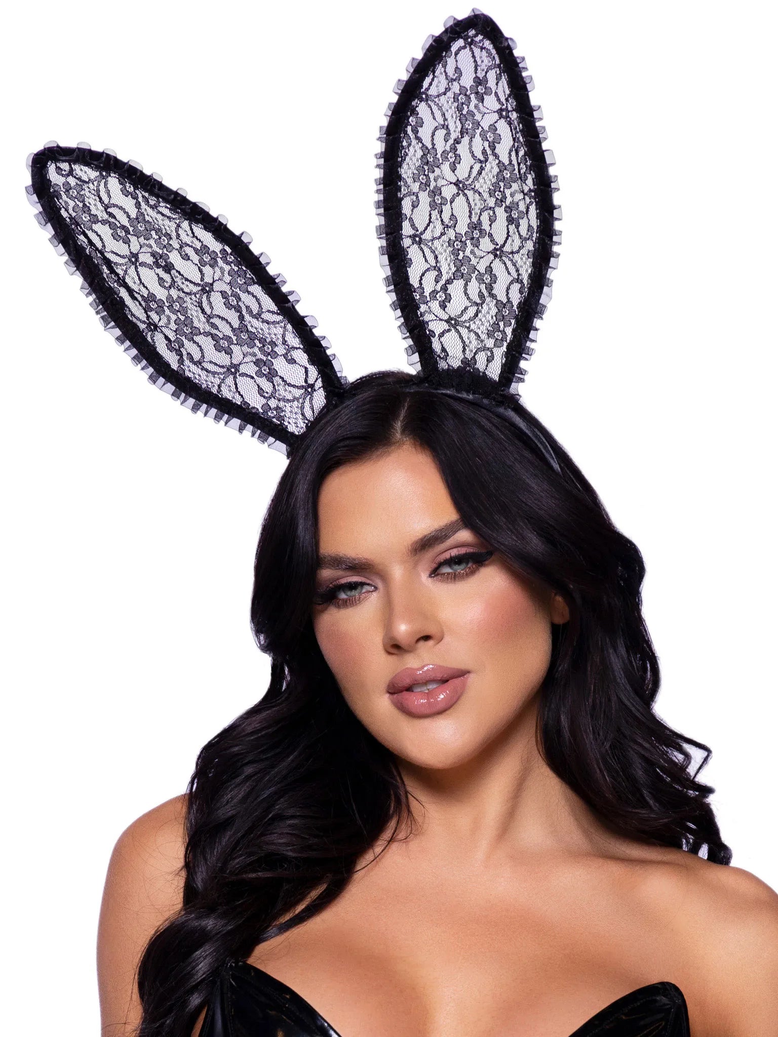 Ruffle Trimmed Bendable Lace Bunny Ears – Costume Accessory > Clothes > Costumes > Womens - Tophatter Daily Deals