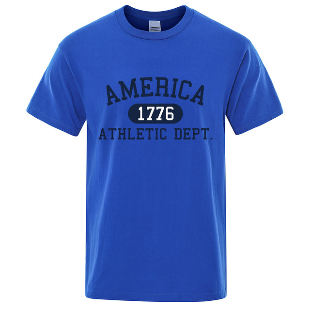 Fashion 1776 Athletic Tee Clothes Blue Tee - Tophatter Daily Deals