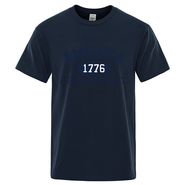 Fashion 1776 Athletic Tee Clothes Dark Blue Tee - Tophatter Daily Deals