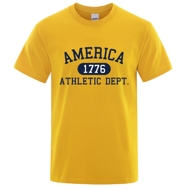 Fashion 1776 Athletic Tee Clothes Yellow Tee - Tophatter Daily Deals