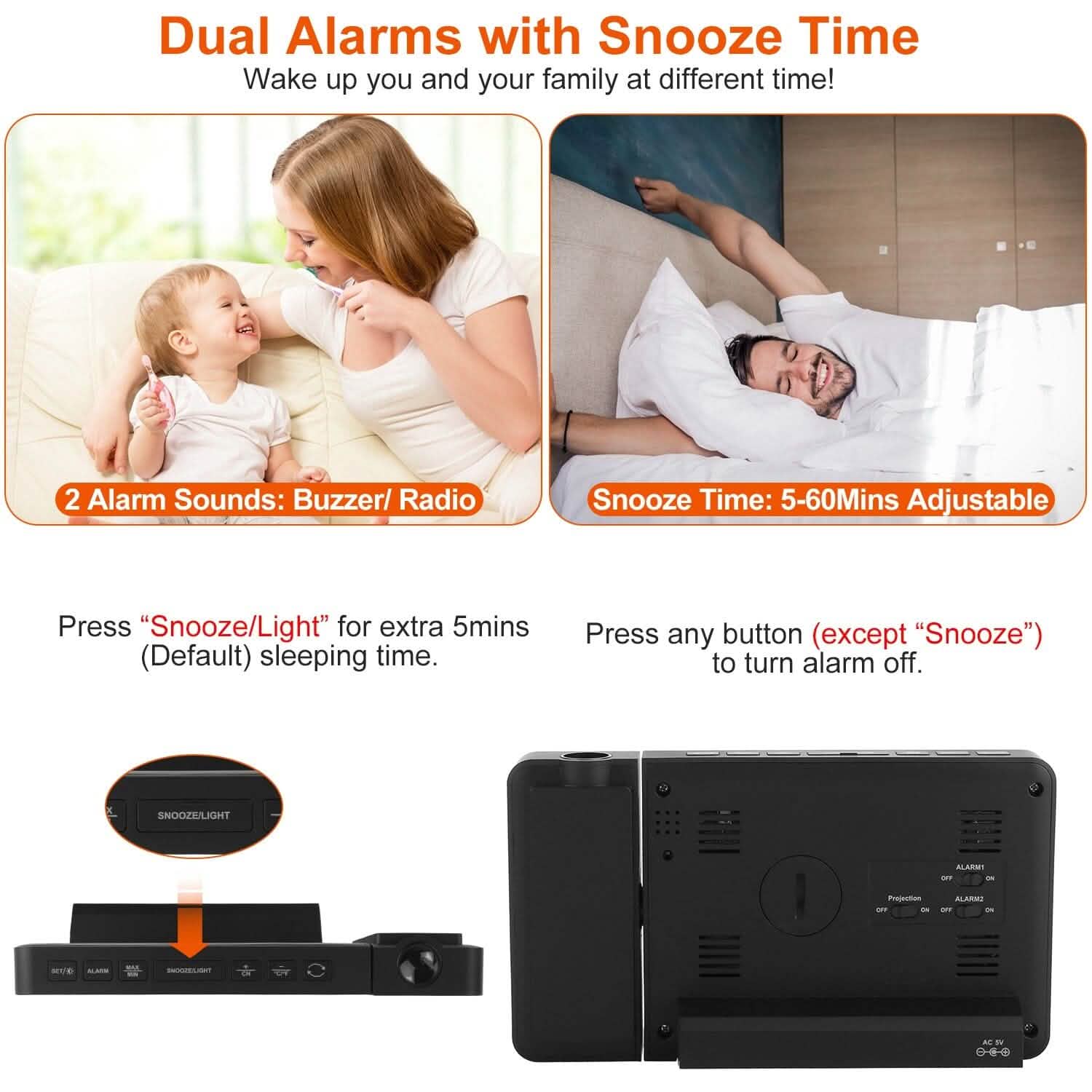 Atomic Projection Alarm Clock Household Appliances - Tophatter Daily Deals