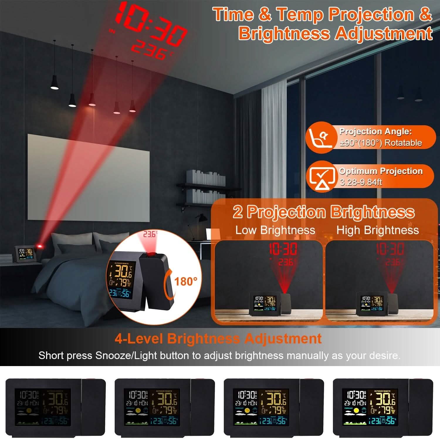 Atomic Projection Alarm Clock Household Appliances - Tophatter Daily Deals