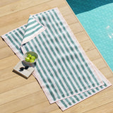 Oversized Striped Border Cabana Beach Towel - Santa Cruz Bath - Tophatter Daily Deals