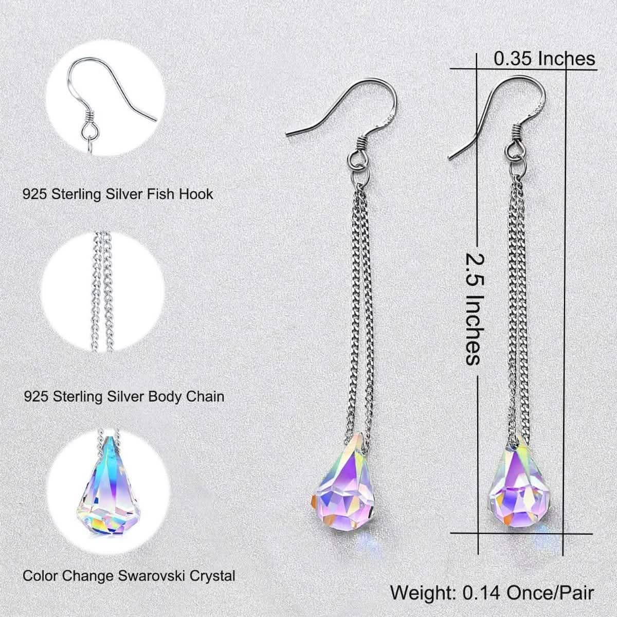 Aurora Borealis Crystal Drop Earrings Made with Swarovski Elements Earrings - Tophatter Daily Deals