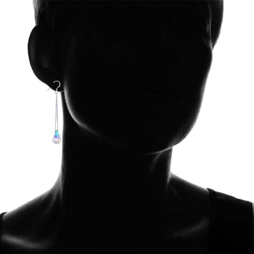 Aurora Borealis Crystal Drop Earrings Made with Swarovski Elements Earrings - Tophatter Daily Deals