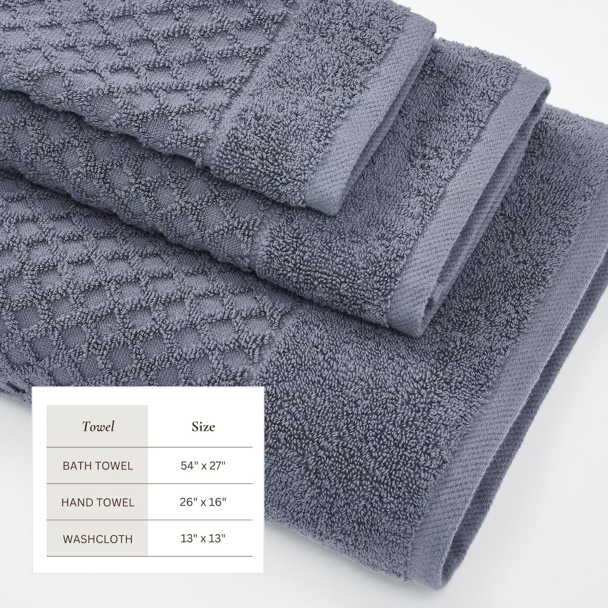 Cotton Diamond Waffle Weave Bath Towel Set - Grayson Collection Bath - Tophatter Daily Deals