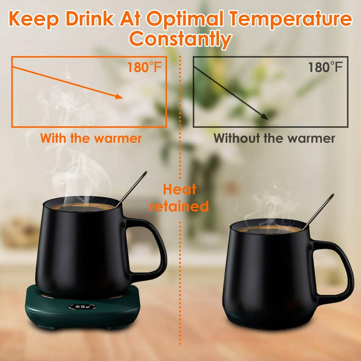 Auto Shut Off USB Coffee Mug Heating Plate with 3 Temperature Setting Coffee Makers & Accessories - Tophatter Daily Deals