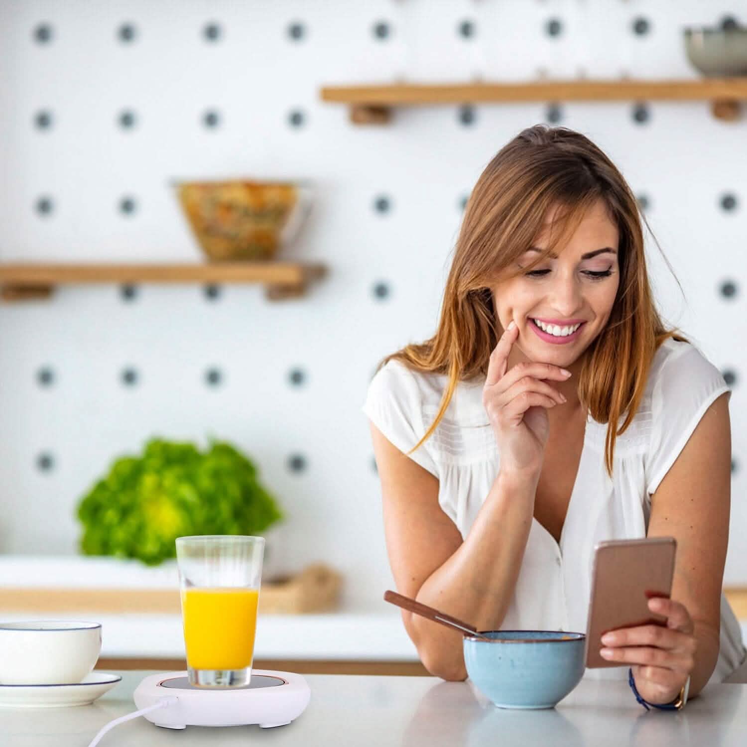 Auto Shut Off USB Coffee Mug Heating Plate with 3 Temperature Setting Kitchen Tools & Gadgets - Tophatter Daily Deals