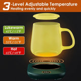 Auto Shut Off USB Coffee Mug Heating Plate with 3 Temperature Setting Kitchen Tools & Gadgets - Tophatter Daily Deals