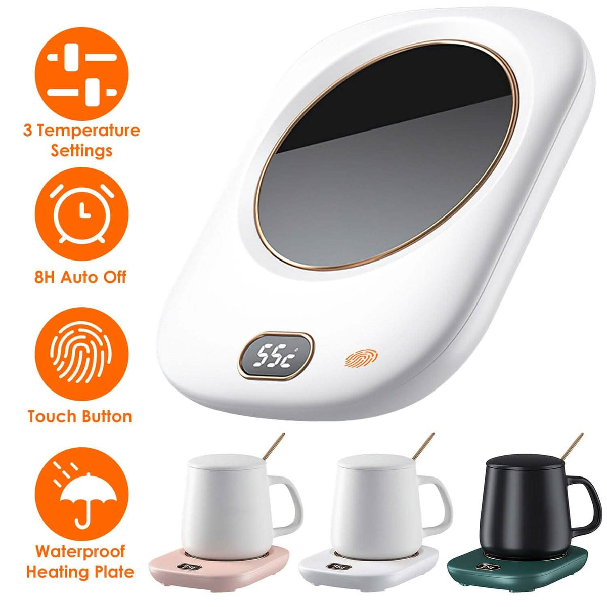 Auto Shut Off USB Coffee Mug Heating Plate with 3 Temperature Setting Coffee Makers & Accessories - Tophatter Daily Deals