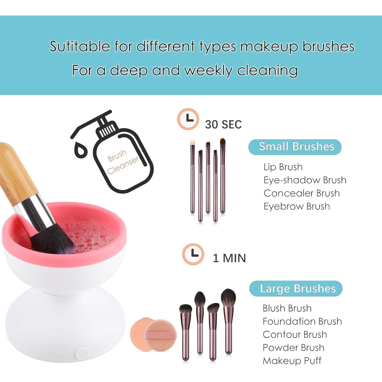 Cosmetic Brush Cleaner - Automatic Electric Makeup Brush Cleaning Machine Fast Clean Dryer Health & Beauty - Tophatter Daily Deals