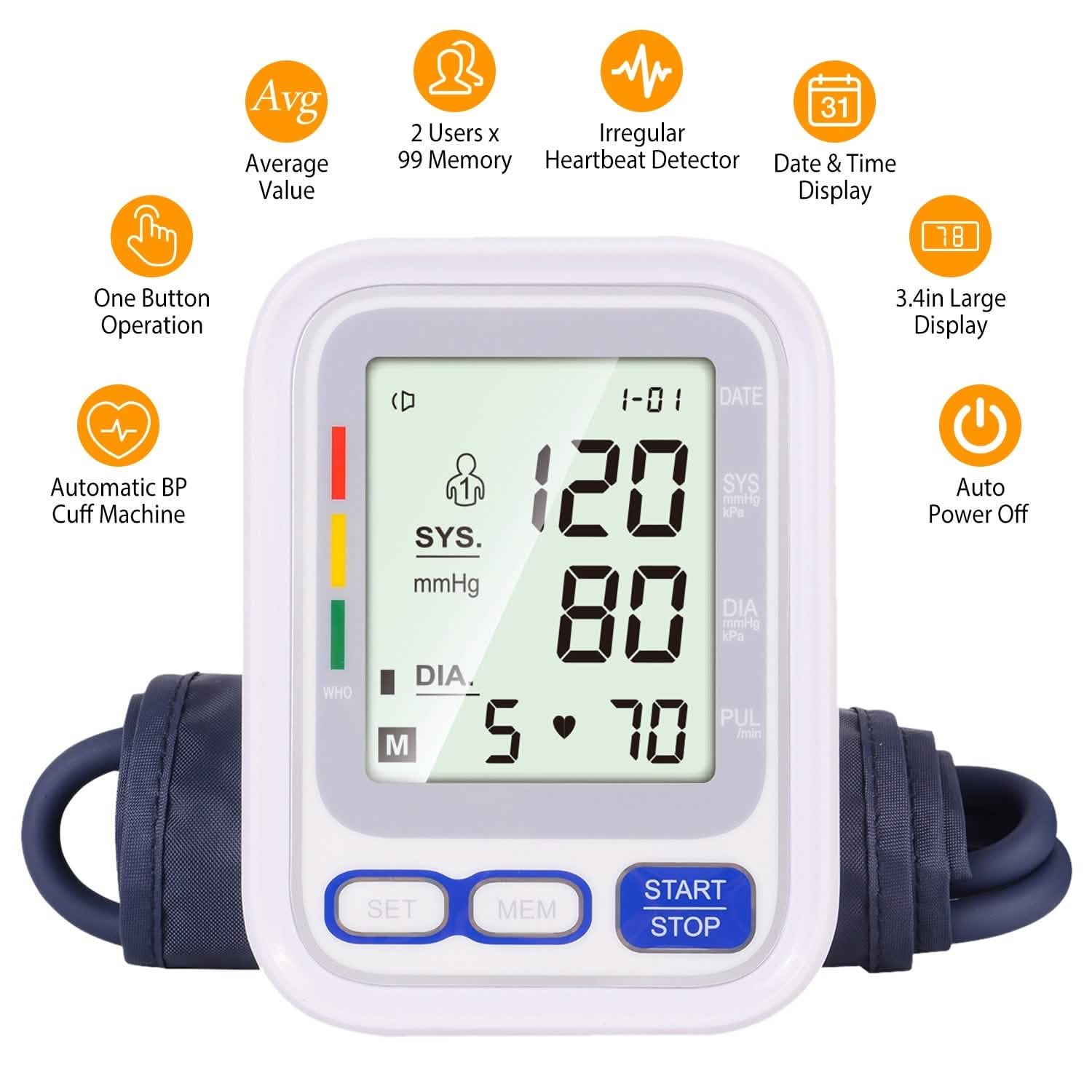 Automatic Arm Blood Pressure Monitor Digital Health & Wellness - Tophatter Daily Deals