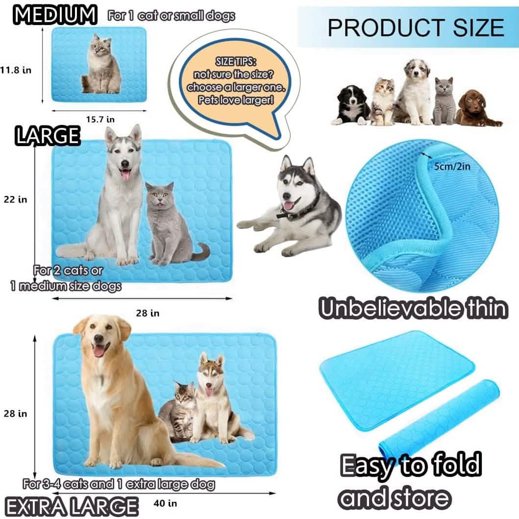 Automatic Cooling Dog Mat Washable Pet Sleeping Blanket Mat Pet Supplies - Tophatter Daily Deals