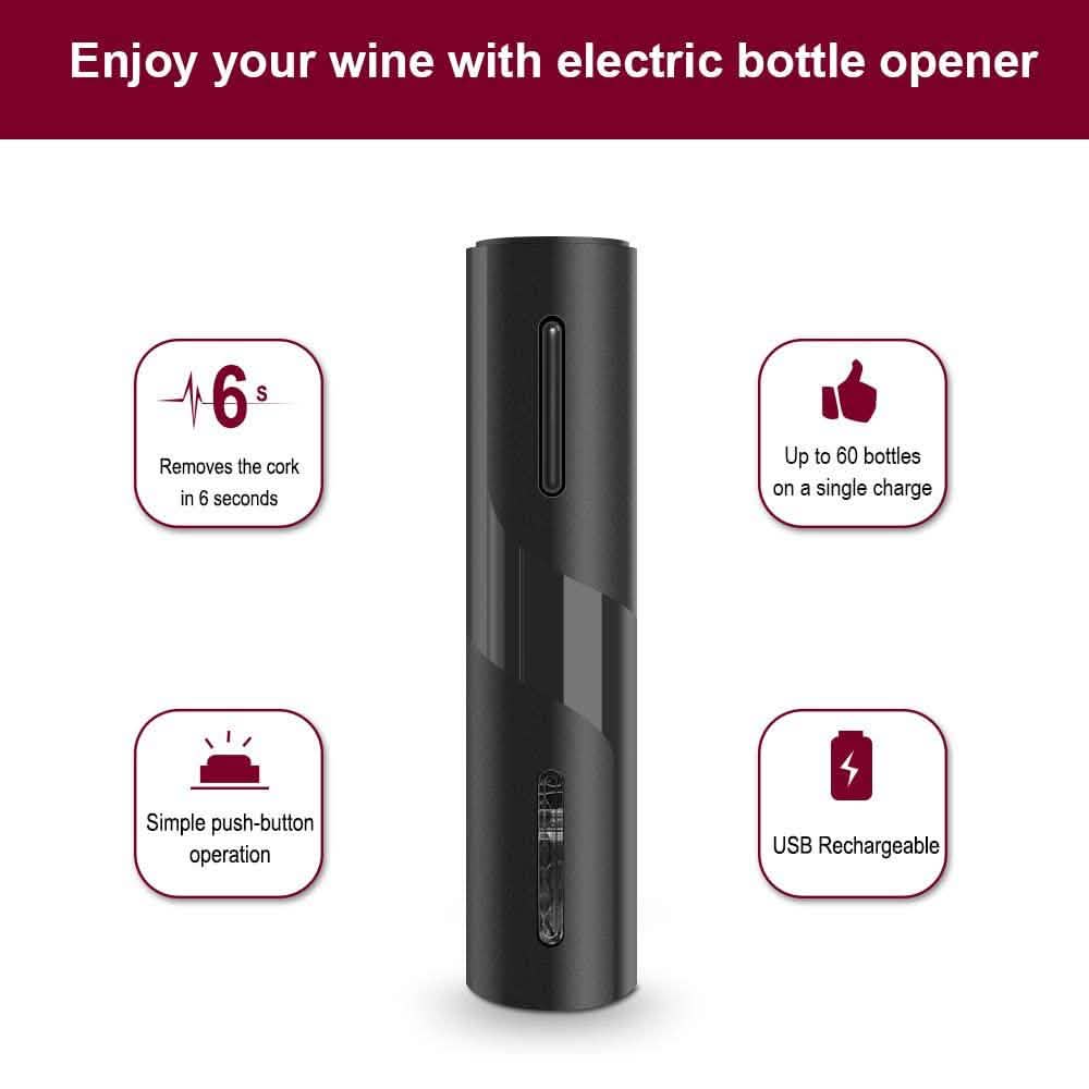 Automatic Electric Wine Bottle Corkscrew Opener Wine & Dining - Tophatter Daily Deals