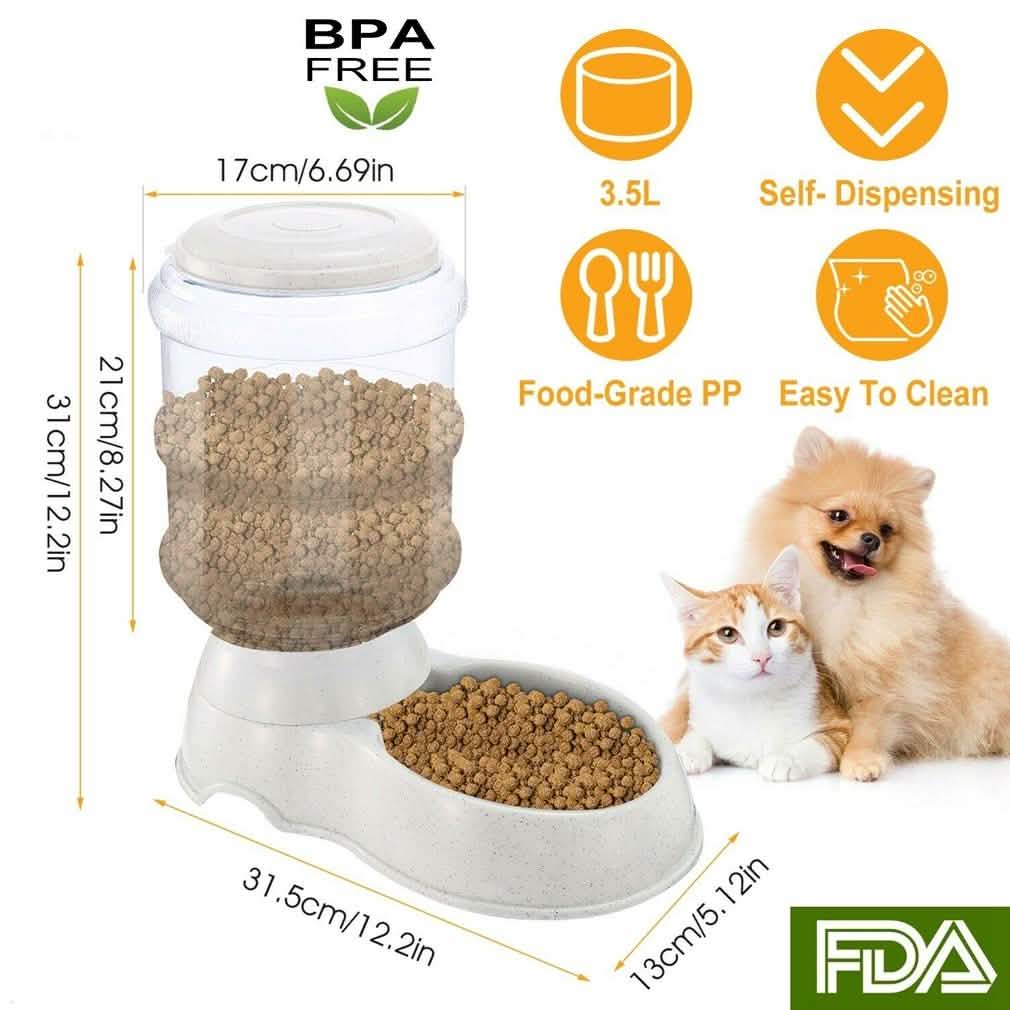 Automatic Pet Feeder Self-Dispensing Gravity Pets Food Dispenser Pet Supplies - Tophatter Daily Deals