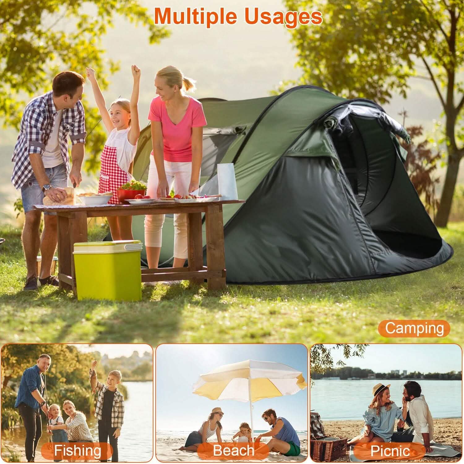Automatic Pop Up Camping Tent Outdoor Recreation - Tophatter Daily Deals