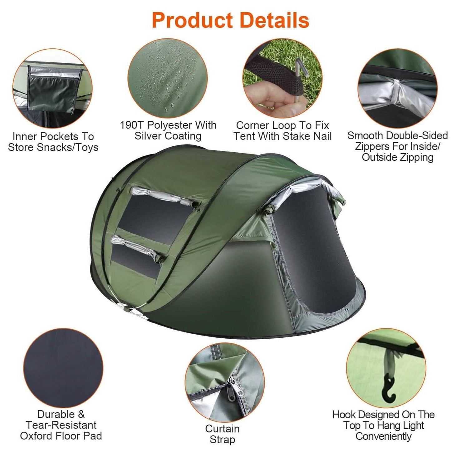 Automatic Pop Up Camping Tent Outdoor Recreation - Tophatter Daily Deals