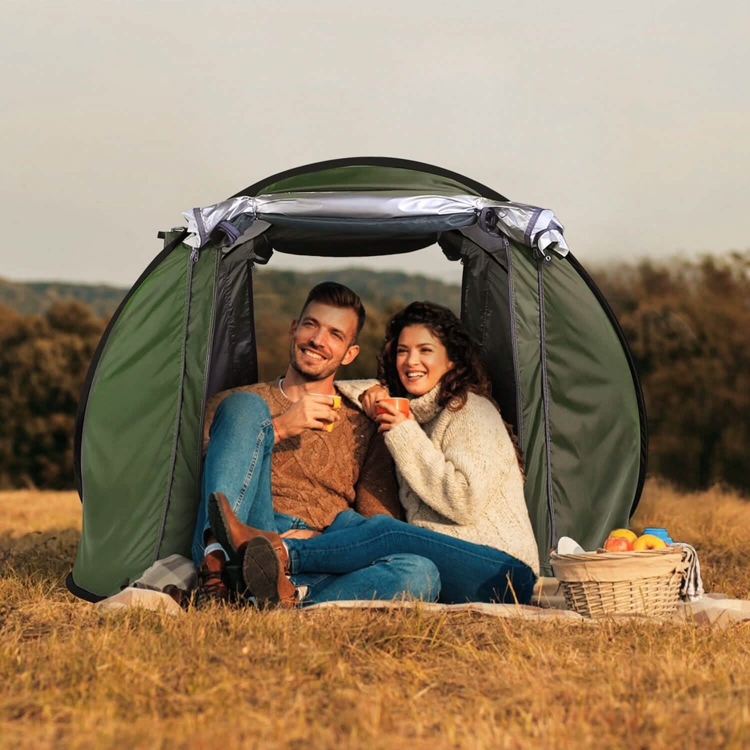 Automatic Pop Up Camping Tent Outdoor Recreation - Tophatter Daily Deals