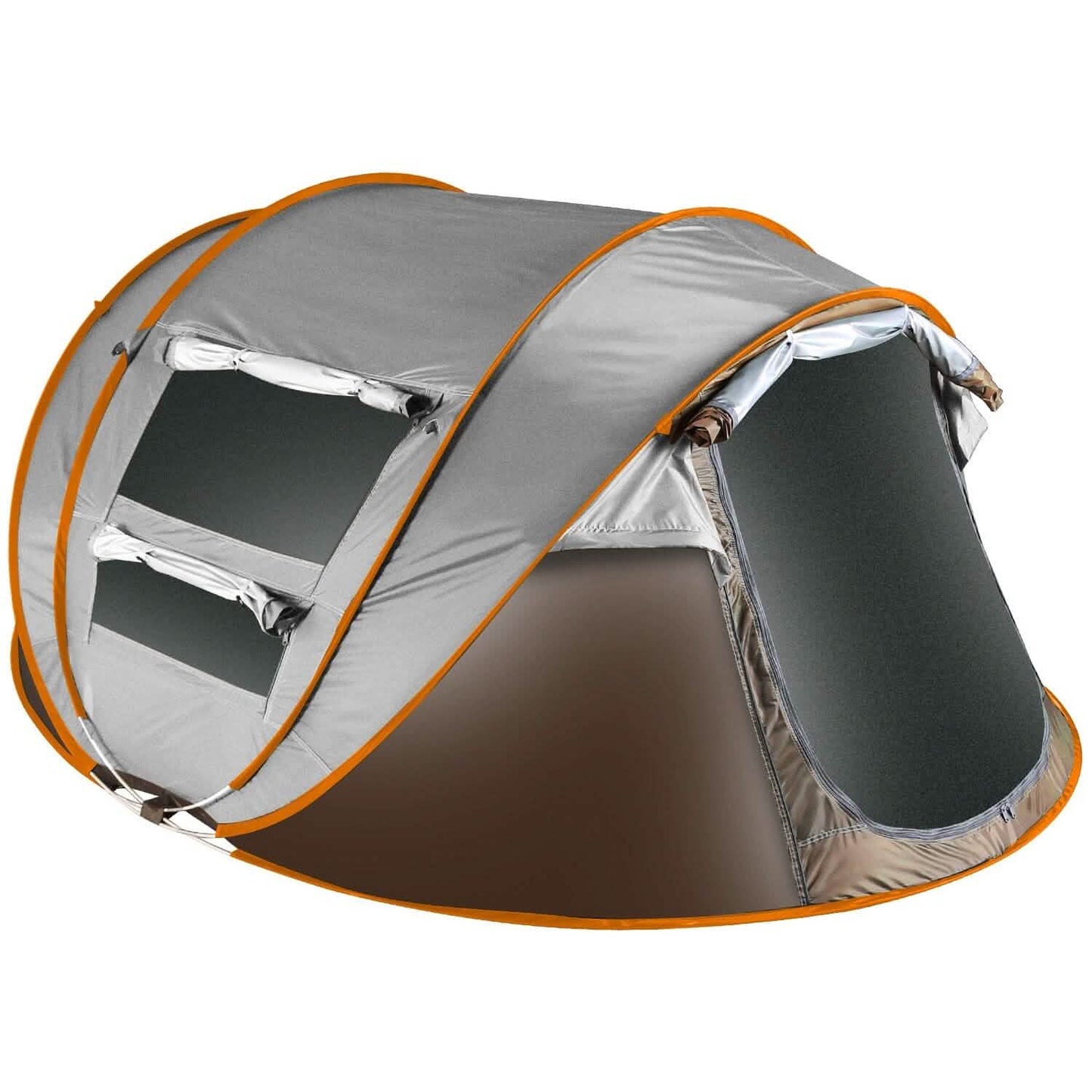 Automatic Pop Up Camping Tent Khaki 5-8 Persons Outdoor Recreation - Tophatter Daily Deals
