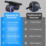 Automatic Rebound Anti-Slip AB Roller Wheel with Knee Pad Holder Fitness & Exercise - Tophatter Daily Deals