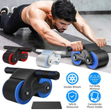 Automatic Rebound Anti-Slip AB Roller Wheel with Knee Pad Holder Fitness & Exercise - Tophatter Daily Deals