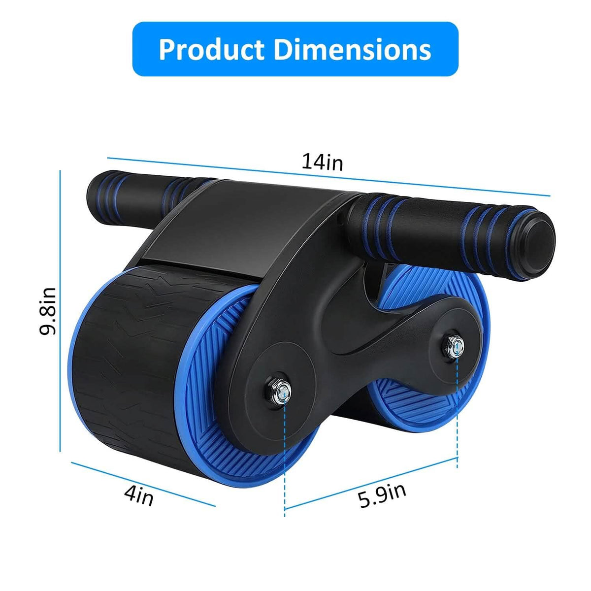 Automatic Rebound Anti-Slip AB Roller Wheel with Knee Pad Holder Fitness & Exercise - Tophatter Daily Deals