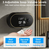 Automatic Soap Dispenser Wall Mounted Hand Free with Clock Temperature Bath - Tophatter Daily Deals