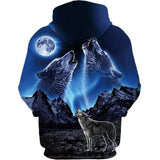 Autumn and Winter 3D Printed Wolf Sweatshirt Hoodie Men's Tops - Tophatter Daily Deals