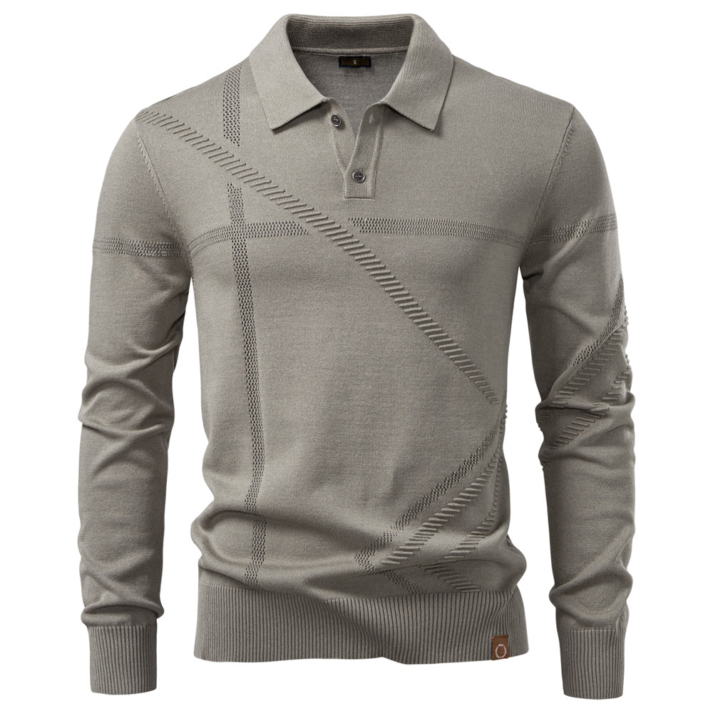 Autumn Winter Thermal Comfort Mens Polo Shirt Khaki Men's Clothing - Tophatter Daily Deals