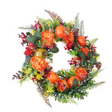 Autumn Wreath with Pumpkin Mixed Leaves Berries Flower Fall Seasonal Decor - Tophatter Daily Deals