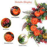 Autumn Wreath with Pumpkin Mixed Leaves Berries Flower Fall Seasonal Decor - Tophatter Daily Deals