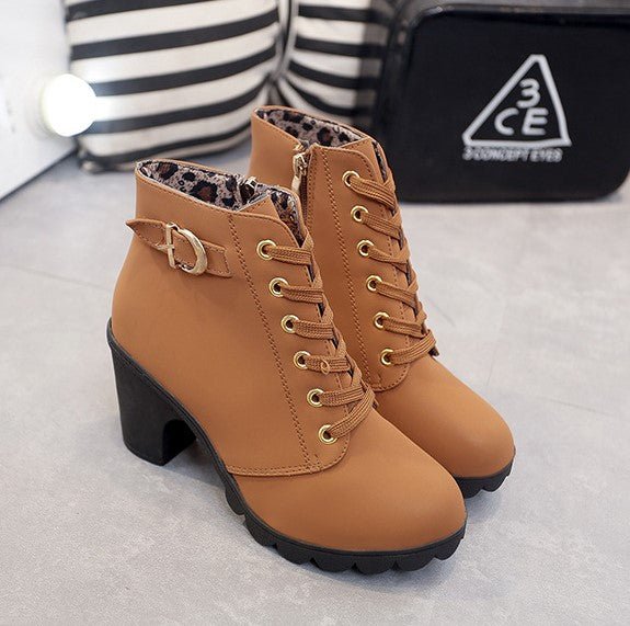Supportive Women's Ankle Boots - Lace-Up, Suede, Autumn Brown - Tophatter Daily Deals