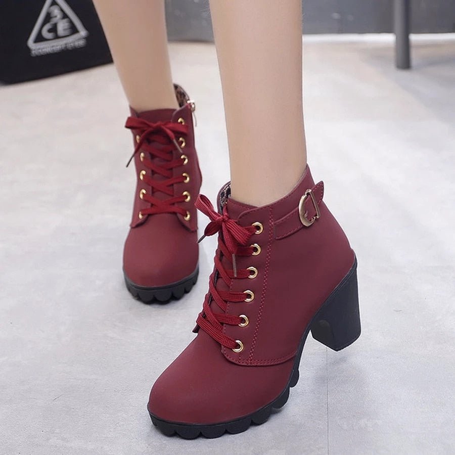 Supportive Women's Ankle Boots - Lace-Up, Suede, Autumn - Tophatter Daily Deals