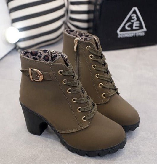 Supportive Women's Ankle Boots - Lace-Up, Suede, Autumn - Tophatter Daily Deals